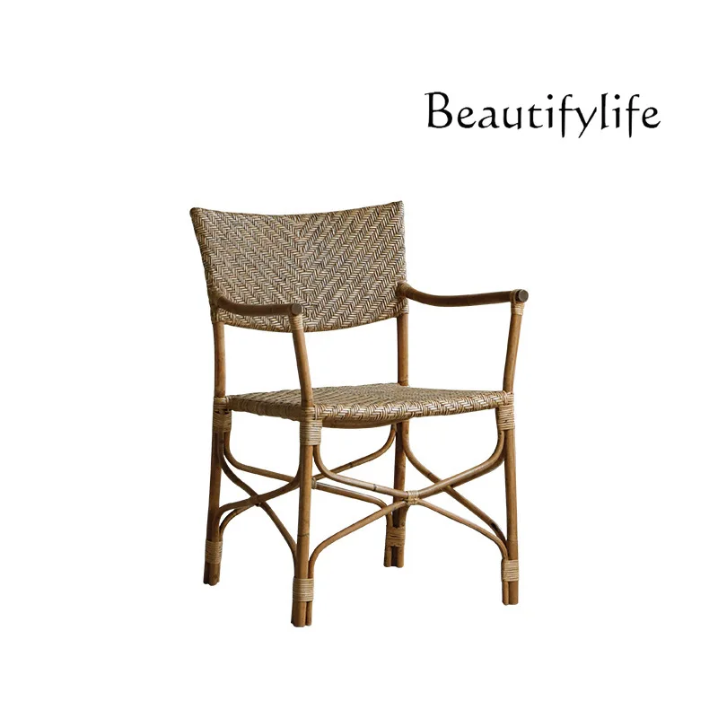 Japanese-style antique rattan armrest dining chair household balcony leisure chair
Japanese-style antique rattan armrest dining chair household balcony leisure chair