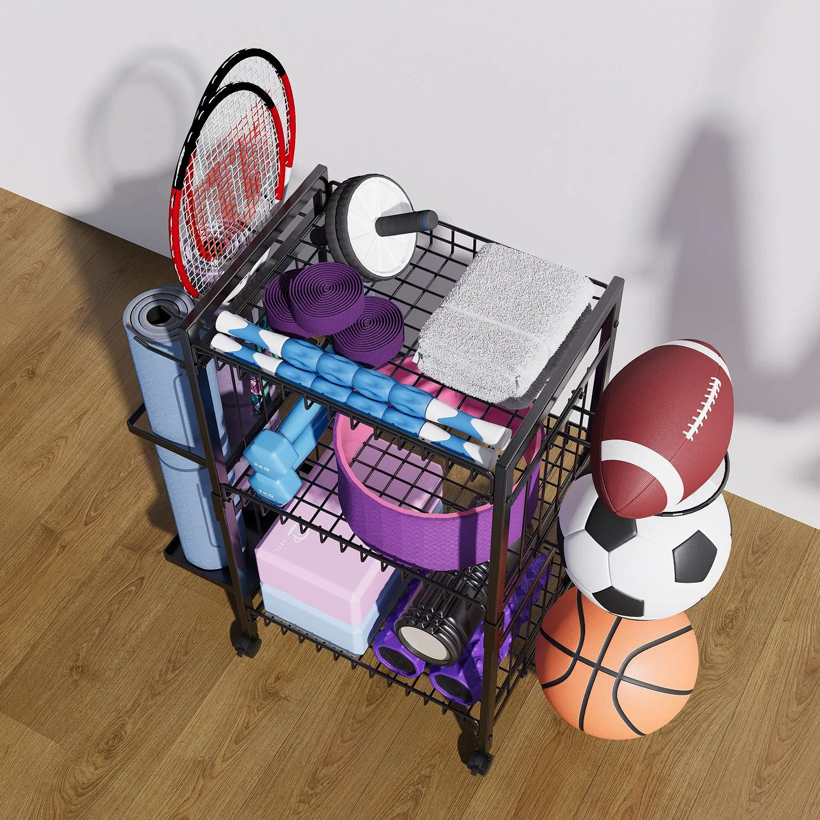 Household multi-layer basketball rack removable fitness equipment yoga mat storage basket dumbbell foam shaft storage rack
Household multi-layer basketball rack removable fitness equipment yoga mat storage basket dumbbell foam shaft storage rack