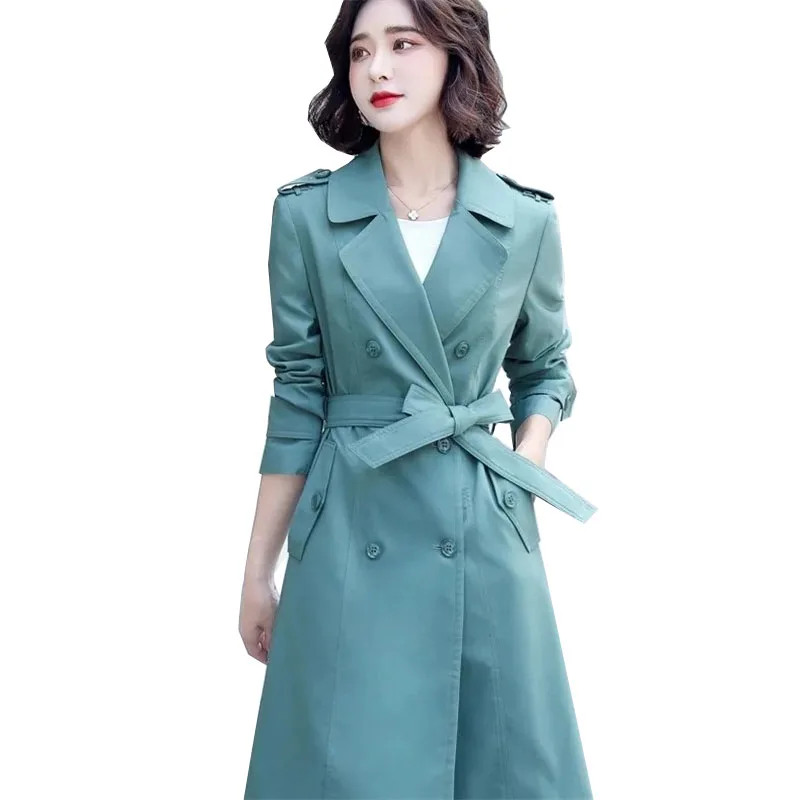 High End Windbreaker 2022 Spring Autumn Women Korean Long Trench Coat Double Breasted With Belt Female Outwear Overcoat Green 50
High End Windbreaker 2022 Spring Autumn Women Korean Long Trench Coat Double Breasted With Belt Female Outwear Overcoat Green 50