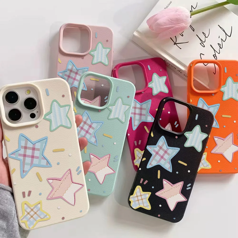 Leather Silicone INS Star Painted Phone Case For iPhone 17 15 16 Pro Max 16 13 11 14 12 Pro Max 17 Air X Shockproof Soft Cover
Leather Silicone INS Star Painted Phone Case For iPhone 17 15 16 Pro Max 16 13 11 14 12 Pro Max 17 Air X Shockproof Soft Cover
