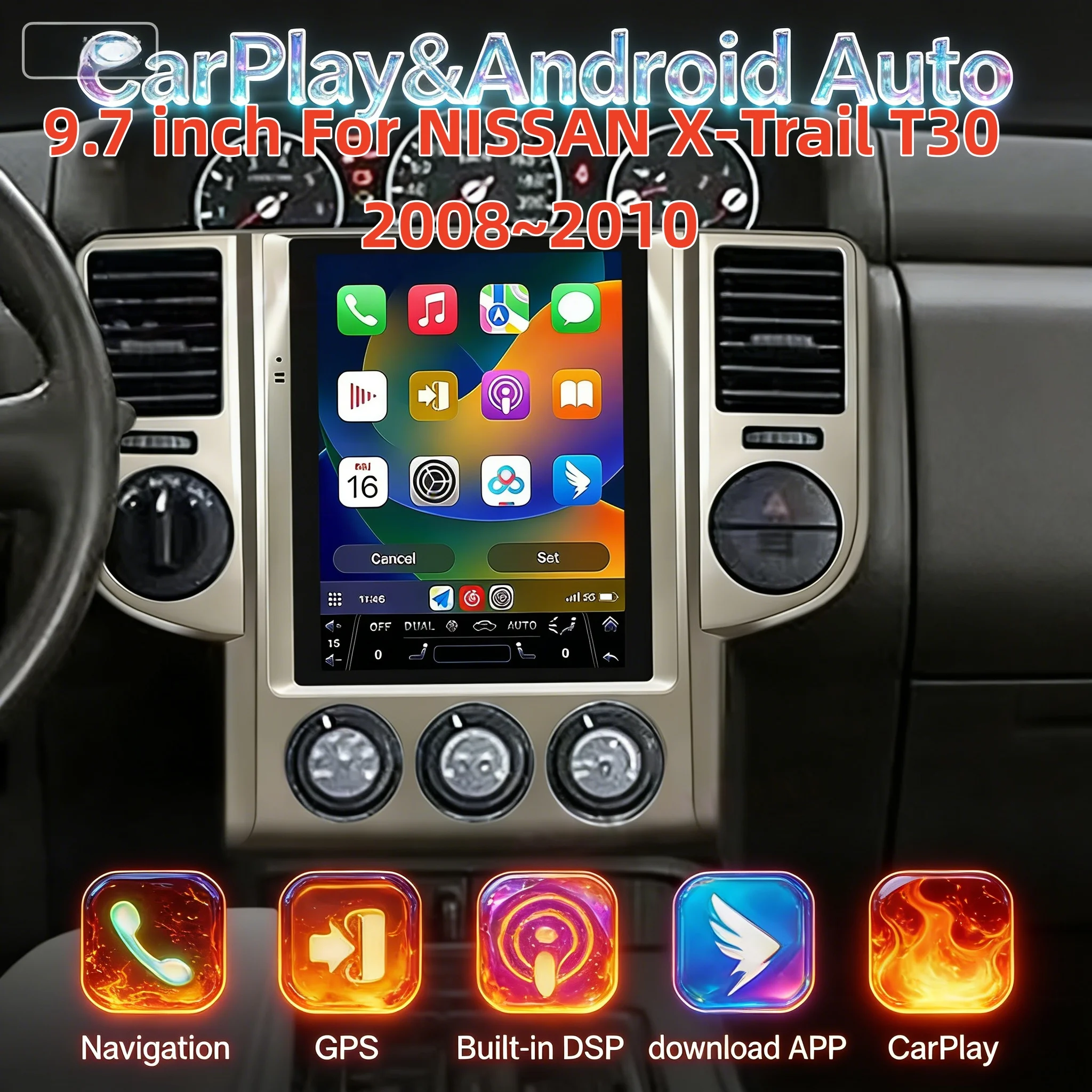 Multimedia Wireless CarPlay Bluetooth Player For NISSAN X-Trail T30 2008~2010 Android Auto GPS Navigation Head Unit Stereo
Multimedia Wireless CarPlay Bluetooth Player For NISSAN X-Trail T30 2008~2010 Android Auto GPS Navigation Head Unit Stereo