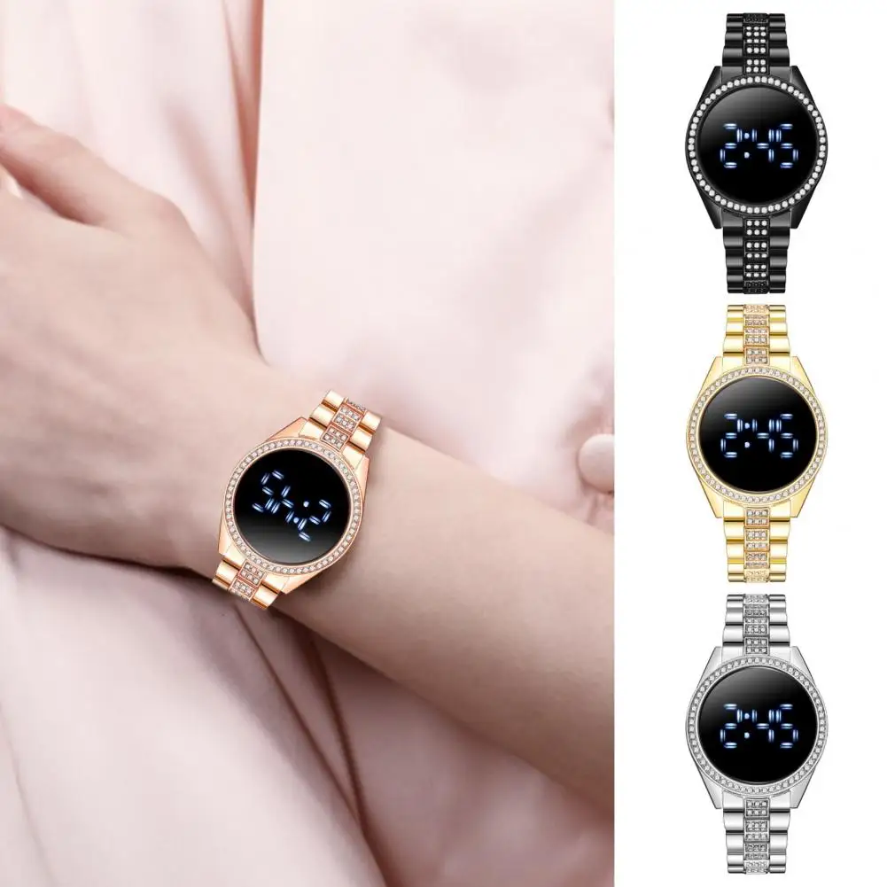 Metal Strap Watch Exquisite Women's Led Digital Watch Rhinestone Inlaid Adjustable Wrist Strap Large Screen Display Accurate
Metal Strap Watch Exquisite Women's Led Digital Watch Rhinestone Inlaid Adjustable Wrist Strap Large Screen Display Accurate