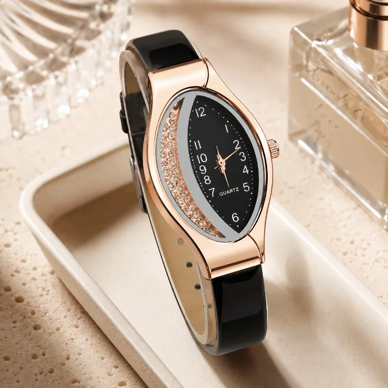 Oval Women's Quartz Watches Floating Rhinestone Dial PU Leather Strap Elegant Ladies Wristwatch Fashion Dress Jewelry Gift
Oval Women's Quartz Watches Floating Rhinestone Dial PU Leather Strap Elegant Ladies Wristwatch Fashion Dress Jewelry Gift