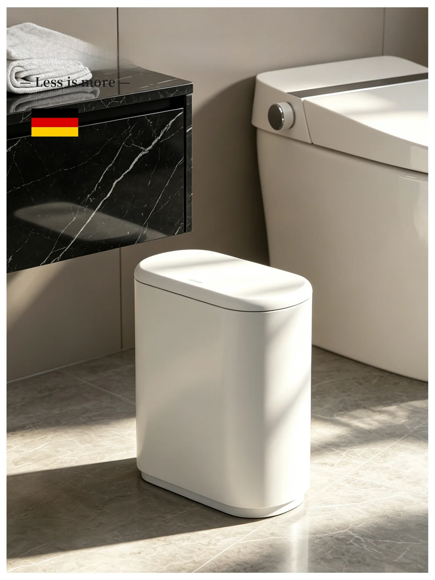Waterproof Bathroom Trash Can Italian Minimalist Style Home Toilet Washroom Small Size Press Type Waste Bin Household Garbage...
Waterproof Bathroom Trash Can Italian Minimalist Style Home Toilet Washroom Small Size Press Type Waste Bin Household Garbage...