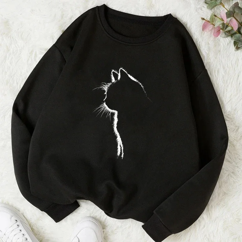New Spring Autunm Casual Women Pullover Cute Cat Printing Sweatshirt Tops Soft Hoodies Loose Crewneck Fleece Female Clothing
New Spring Autunm Casual Women Pullover Cute Cat Printing Sweatshirt Tops Soft Hoodies Loose Crewneck Fleece Female Clothing
