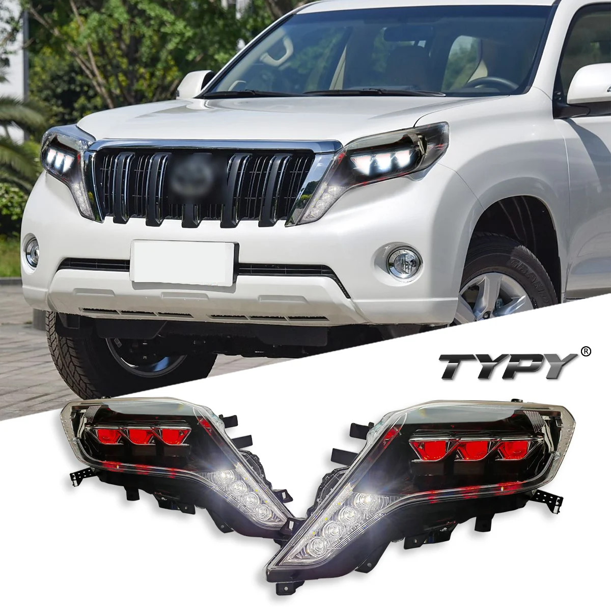TYPY автомобильная фара для Toyota Prado 2014-2017, обновление, модифицированная для нового DRL, динамический указатель поворота, светодиодная фара, автоаксессуары
TYPY автомобильная фара для Toyota Prado 2014-2017, обновление, модифицированная для нового DRL, динамический указатель поворота, светодиодная фара, автоаксессуары