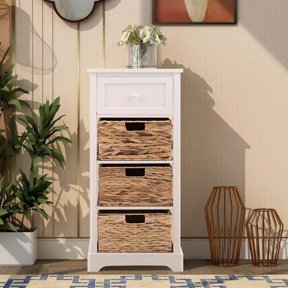 white storage cabinet with baskets, farmhouse accent narrow cabinets with shelves for bathroom entryway rattan cabinet with dra
white storage cabinet with baskets, farmhouse accent narrow cabinets with shelves for bathroom entryway rattan cabinet with dra