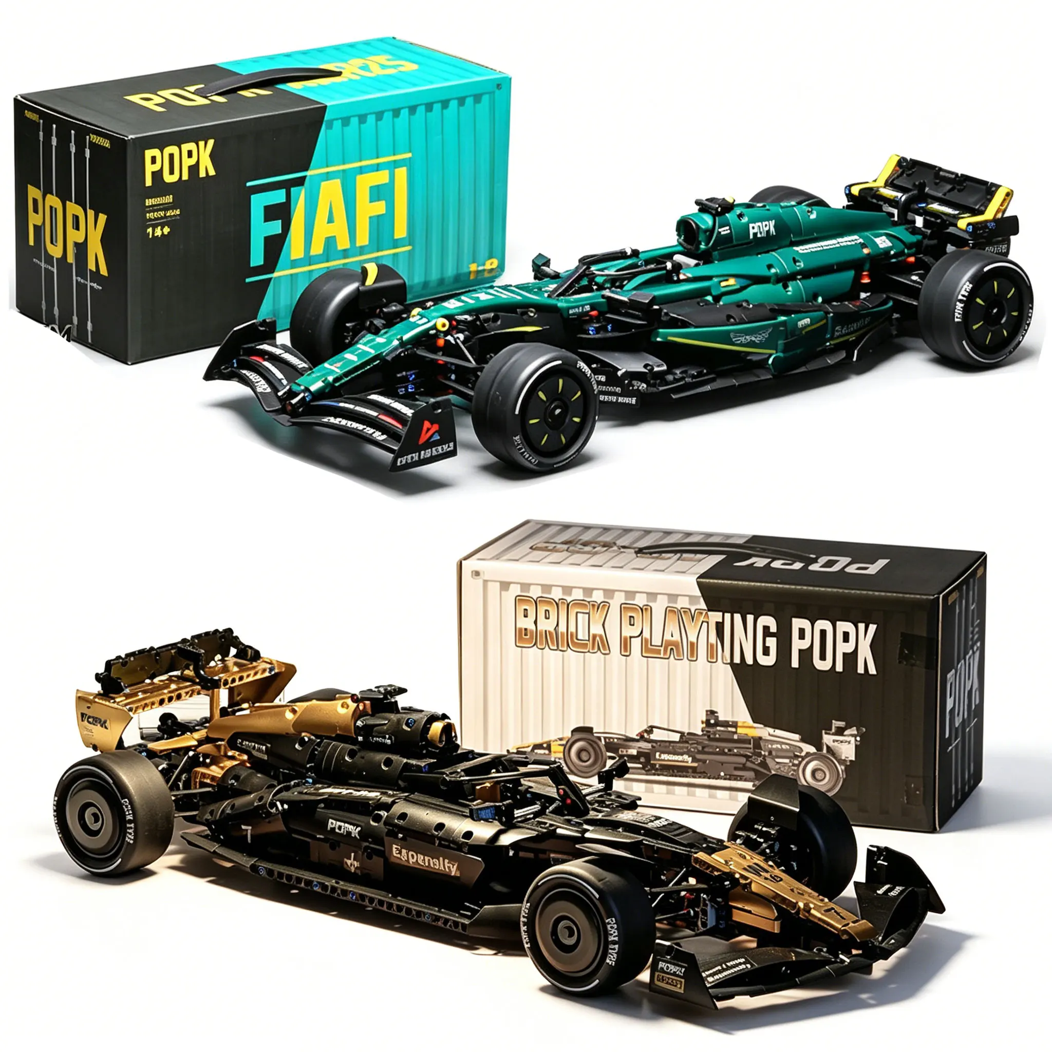Technical 1:8 Scale Racing Car Building Blocks Green Beast Gold Black Formula Speed Vehicle Brick Model Toy For Adult Teens
Technical 1:8 Scale Racing Car Building Blocks Green Beast Gold Black Formula Speed Vehicle Brick Model Toy For Adult Teens