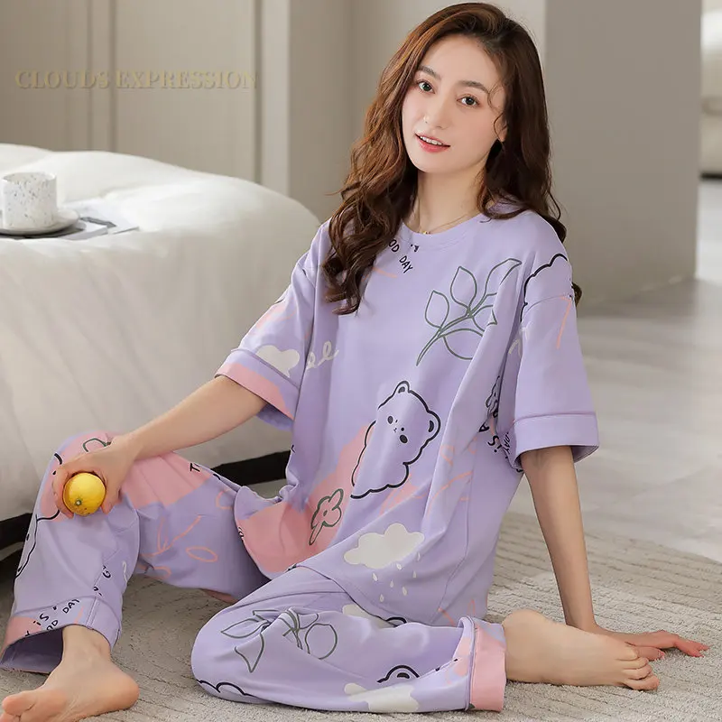 Spring Autumn Elegant Pajama Young Womens Pajama Sets Pyjamas Femme Round-neck Sleepwear Female Loungewear Pijama Mujer Homewear
Spring Autumn Elegant Pajama Young Womens Pajama Sets Pyjamas Femme Round-neck Sleepwear Female Loungewear Pijama Mujer Homewear