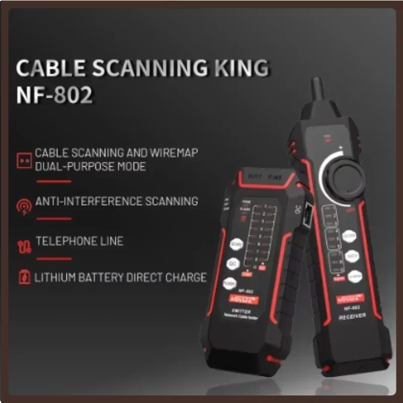 FANYUE NF-802 Multi-function Cable Tester And Tracker RJ11 RJ45 Cat5 Cat6 LAN Ethernet Phone Wire Finder Poe Test
FANYUE NF-802 Multi-function Cable Tester And Tracker RJ11 RJ45 Cat5 Cat6 LAN Ethernet Phone Wire Finder Poe Test