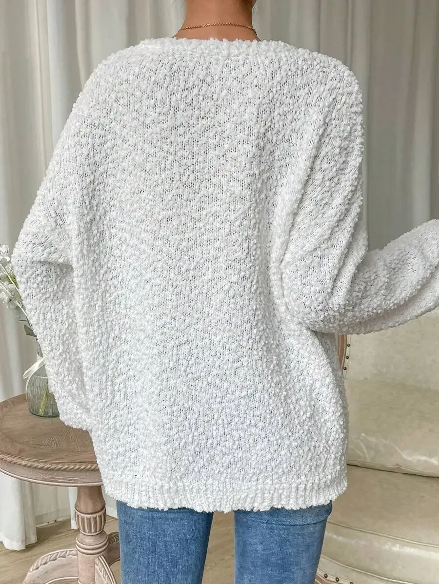 Popcorn Knit Drop Shoulder Long Sleeve Sweater Pullover Casual Fall Winter
Popcorn Knit Drop Shoulder Long Sleeve Sweater Pullover Casual Fall Winter