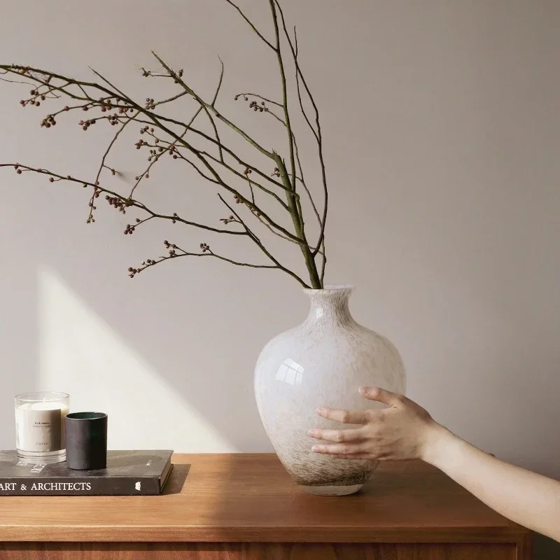 CLL light luxury style warm gray glass vase ornament retro arrangement flower device model room decoration
CLL light luxury style warm gray glass vase ornament retro arrangement flower device model room decoration