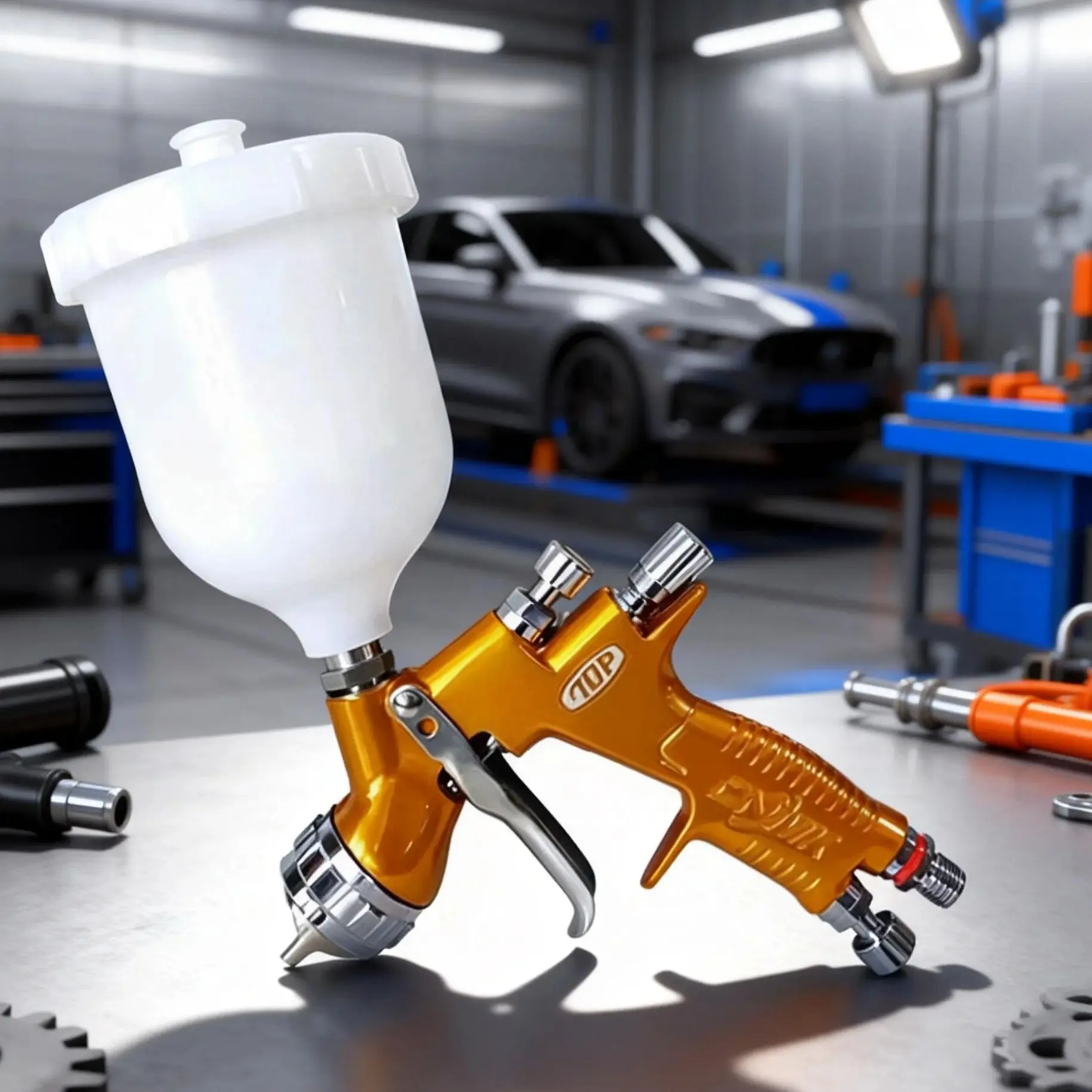 DNMK Spray Gun Gold 1.3mm Nozzle with Mixing Cup Water Based Airbrush Gun for Automotive Maintenance And Painting Tools
DNMK Spray Gun Gold 1.3mm Nozzle with Mixing Cup Water Based Airbrush Gun for Automotive Maintenance And Painting Tools