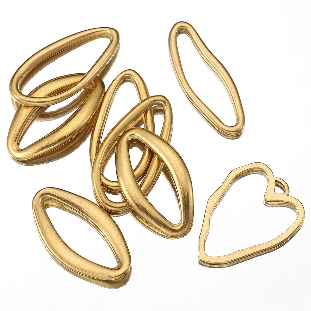 5pcs Stainless Steel Gold Color Irregular Earrings Supplies Bezel Blank Charms Connectors for DIY Jewelry Making Findings
5pcs Stainless Steel Gold Color Irregular Earrings Supplies Bezel Blank Charms Connectors for DIY Jewelry Making Findings