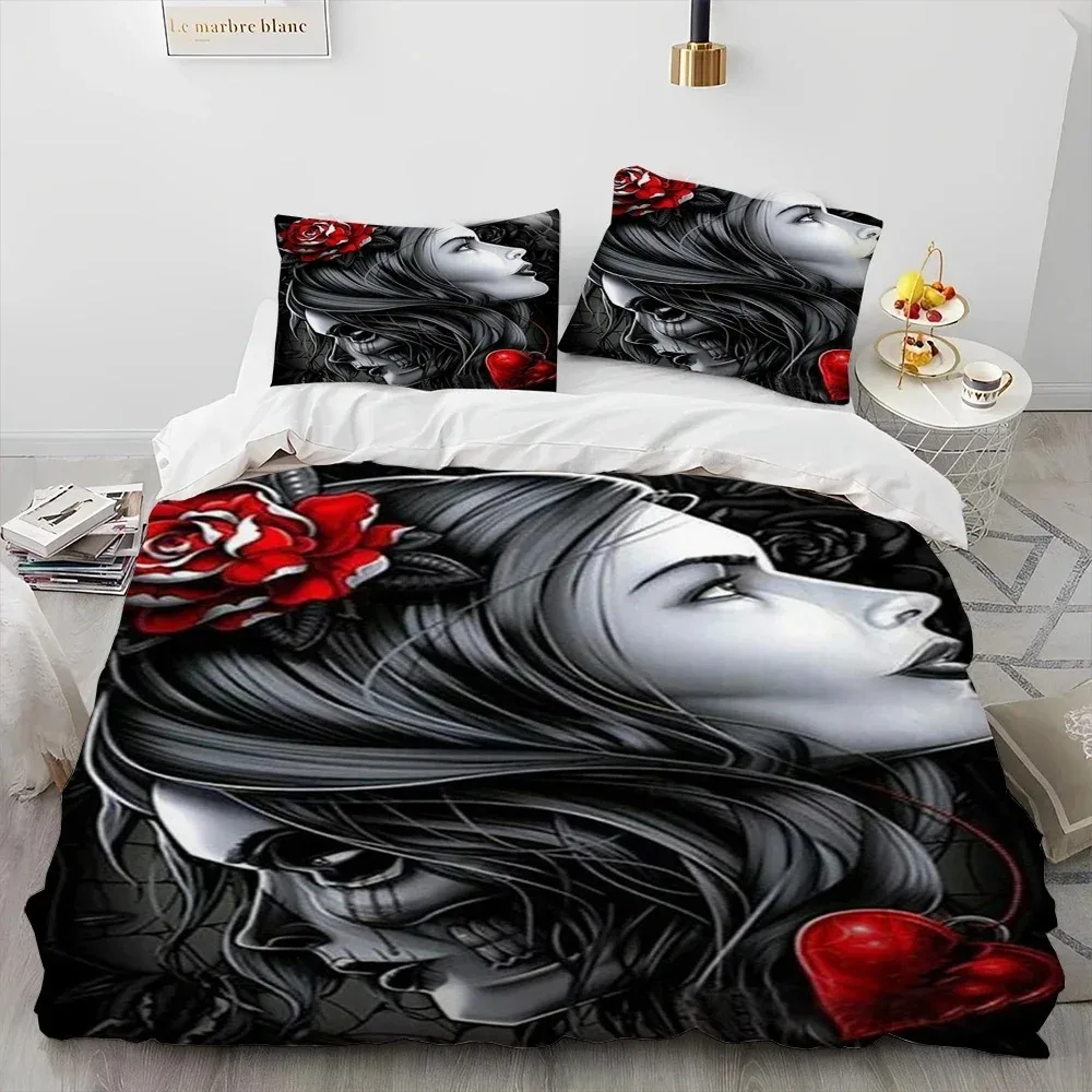 3D Horror Gothic Female Skull Dead Girl Comforter Bedding Set,Duvet Cover Bed Set Quilt Cover Pillowcase,Queen Size Bedding Set
3D Horror Gothic Female Skull Dead Girl Comforter Bedding Set,Duvet Cover Bed Set Quilt Cover Pillowcase,Queen Size Bedding Set