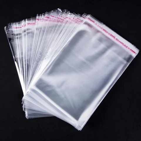 100Pcs Transparent Self-sealing Bags OPP Plastic Cellophane Bag Gift Cookie Candy Bag Pouch Self-adhesive Jewelry Packaging Bags