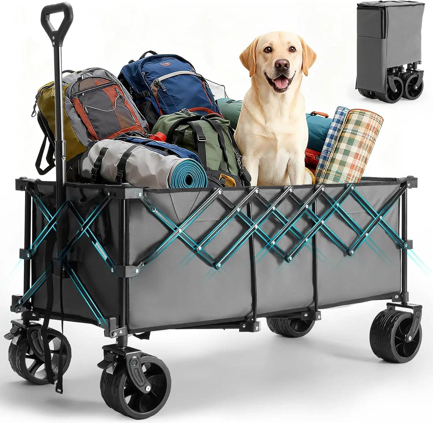 Складная тележка-платформа повышенной прочности - грузоподъемность 200 кг, вседорожные колеса для кемпинга, покупок, пляжа, сада
Складная тележка-платформа повышенной прочности - грузоподъемность 200 кг, вседорожные колеса для кемпинга, покупок, пляжа, сада