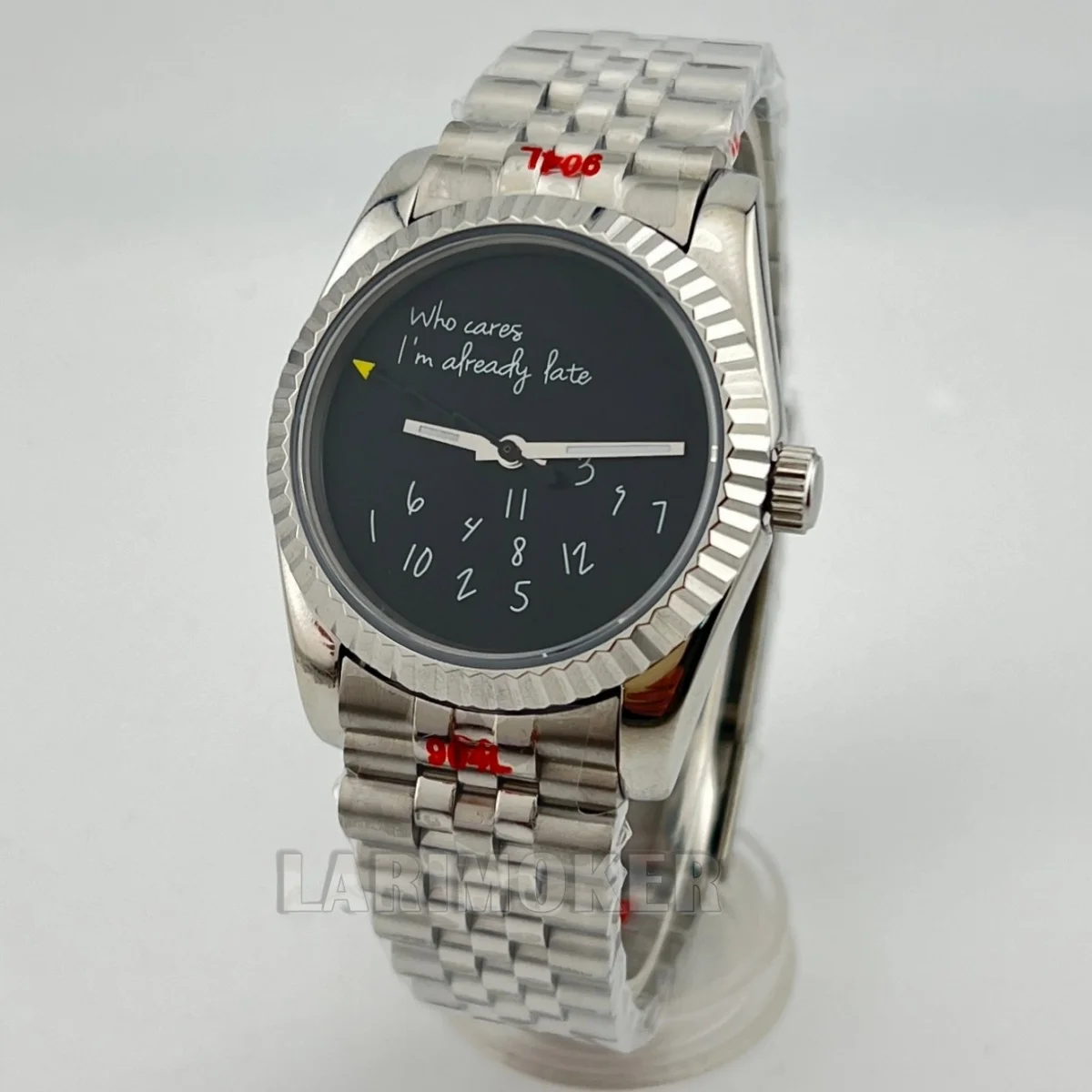 39MM/36MM watch "Who cares I'm already late" watch is suitable for NH35A/PT5000 automatic movement sapphire glass unmarked dial
39MM/36MM watch "Who cares I'm already late" watch is suitable for NH35A/PT5000 automatic movement sapphire glass unmarked dial