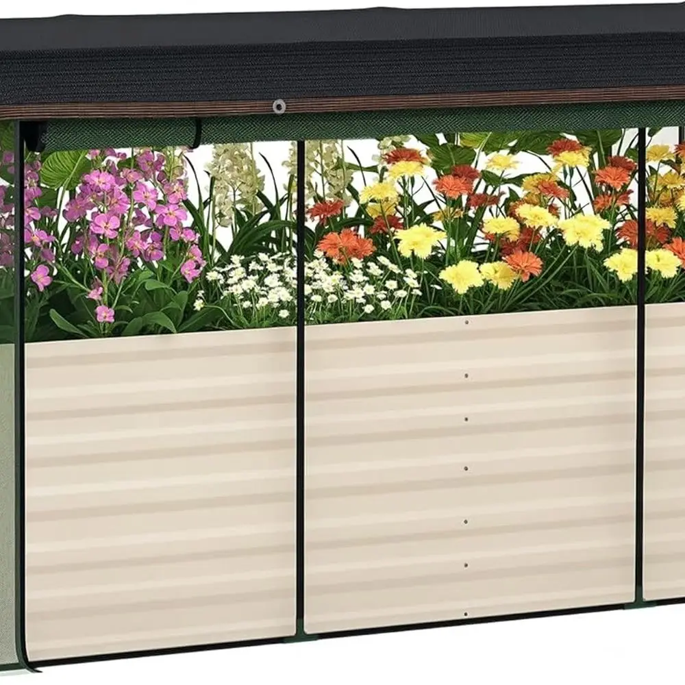 7.3ft x 3.4ft Galvanized Metal Raised Garden Bed with Shade Cloth and Crop Cage, Ideal for Vegetables, Flowers, and Herbs
7.3ft x 3.4ft Galvanized Metal Raised Garden Bed with Shade Cloth and Crop Cage, Ideal for Vegetables, Flowers, and Herbs