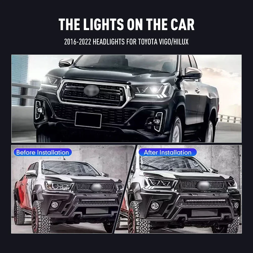 2 шт. автомобильные фары для Toyota Vigo Hilux 16-22 светодиодные фары DRL дневные ходовые огни сигнальные лампы автоаксессуары
2 шт. автомобильные фары для Toyota Vigo Hilux 16-22 светодиодные фары DRL дневные ходовые огни сигнальные лампы автоаксессуары