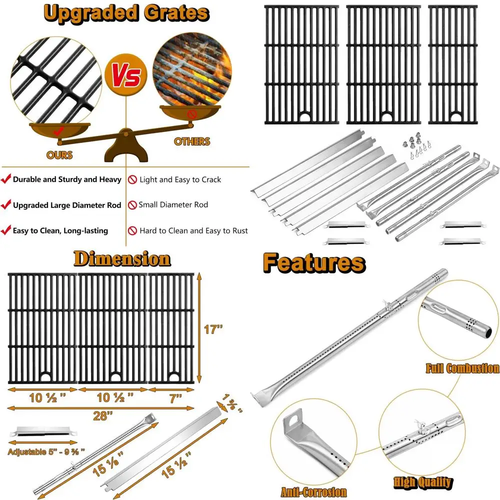 Char-Broil 463448021 5-Burner Grill Parts: Heat Tent, Burner, Grates for Models 463449021, 463458021, 463451022, 463450022, 4634
Char-Broil 463448021 5-Burner Grill Parts: Heat Tent, Burner, Grates for Models 463449021, 463458021, 463451022, 463450022, 4634