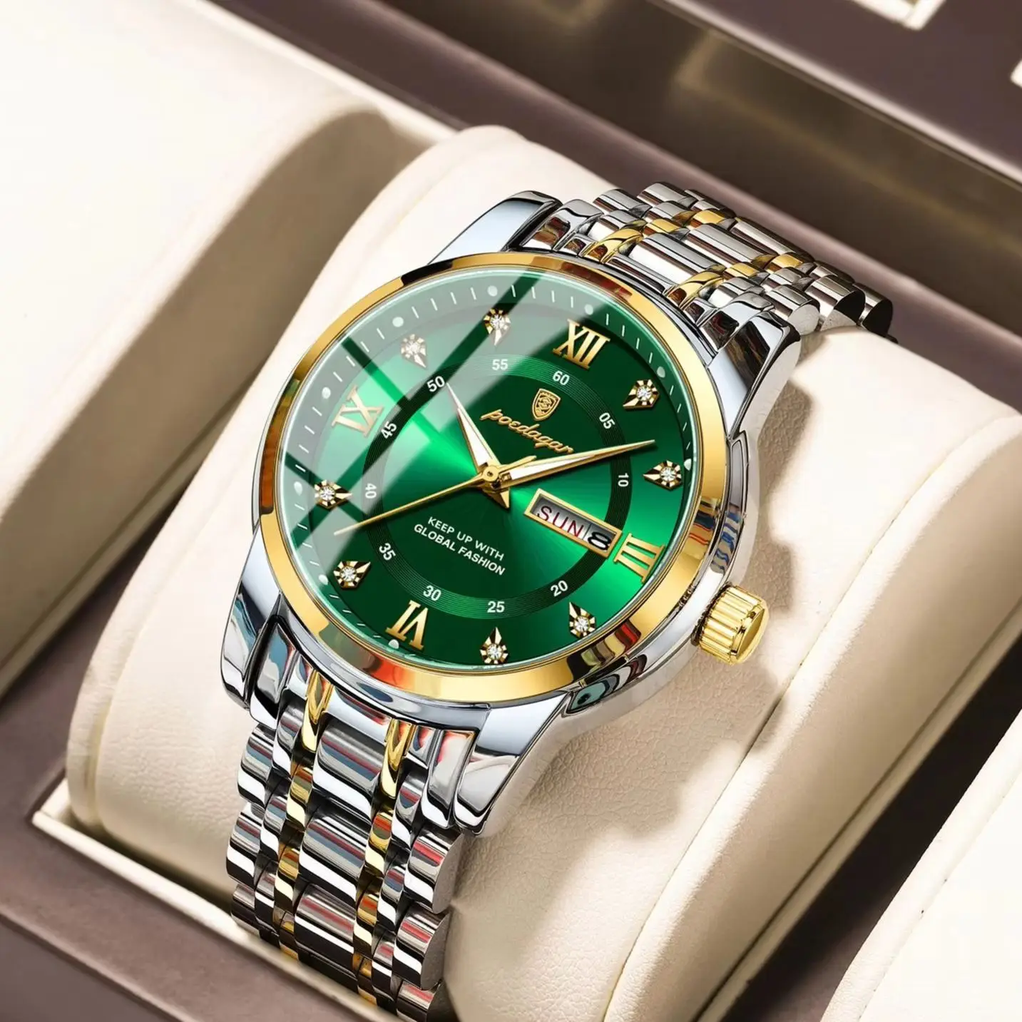 POEDAGAR Original Classic Man Watch Waterproof Luminous Date Week Watches for Men Quartz Stainless Steel Luxury Men's Wristwatch
POEDAGAR Original Classic Man Watch Waterproof Luminous Date Week Watches for Men Quartz Stainless Steel Luxury Men's Wristwatch