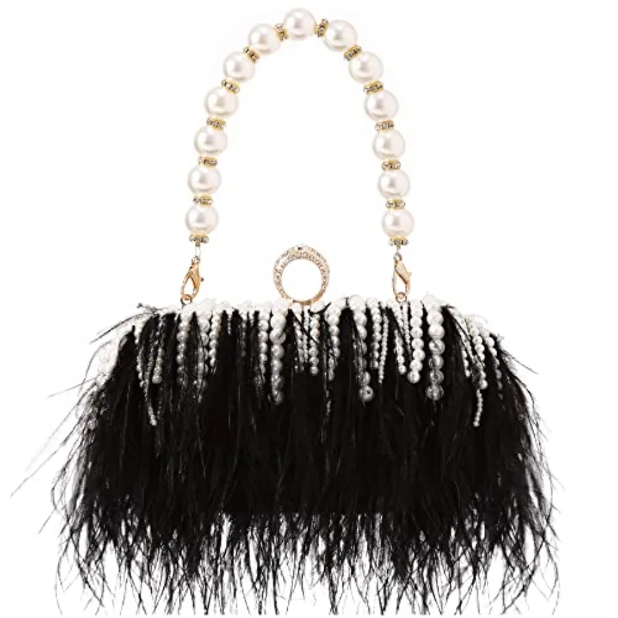 Women Real Natural Ostrich Feather Evening Bags Purses Clutch Vintage Banquet Handbag
Women Real Natural Ostrich Feather Evening Bags Purses Clutch Vintage Banquet Handbag