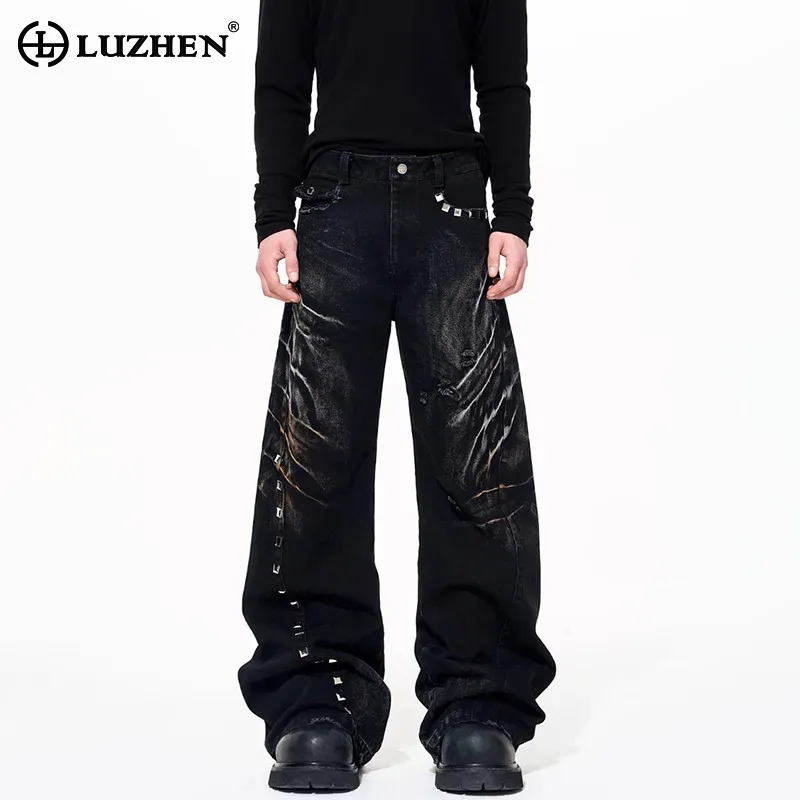 LUZHEN 2025 новые модные лоскутные джинсы с блестками и галстуком, уличные прямые джинсы, мужские красивые стильные широкие джинсовые брюки JY5592
LUZHEN 2025 новые модные лоскутные джинсы с блестками и галстуком, уличные прямые джинсы, мужские красивые стильные широкие джинсовые брюки JY5592
