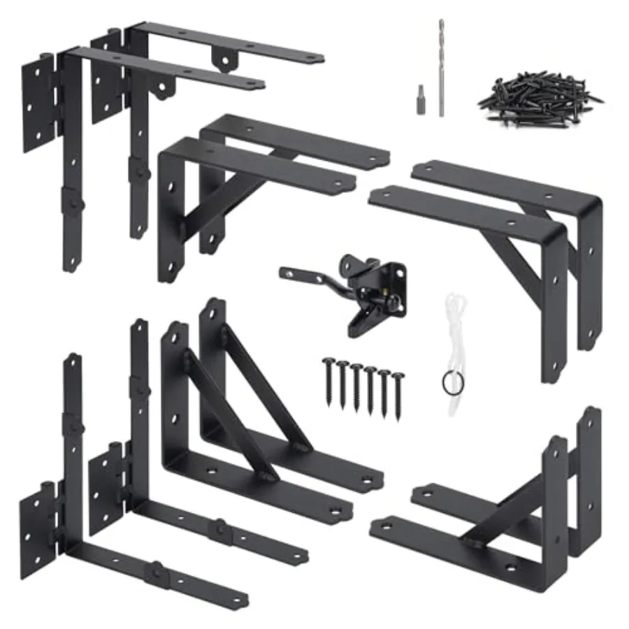 Set Anti Sag Corner Brace Bracket Heavy Duty No Sag Frame Kit with Self-Locking Latch Black Kit for Wooden Fence Shed Doors Dri
Set Anti Sag Corner Brace Bracket Heavy Duty No Sag Frame Kit with Self-Locking Latch Black Kit for Wooden Fence Shed Doors Dri