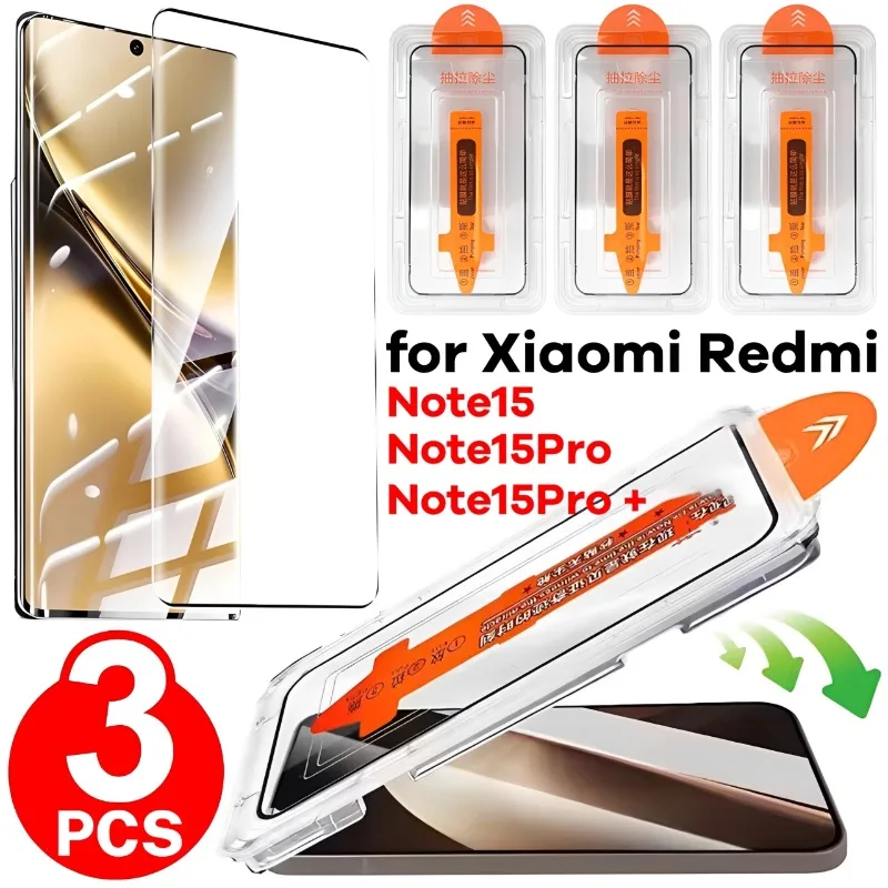 1-3Pcs Dust Free Installation Full Cover Tempered Glass for Xiaomi Redmi Note 15 15Pro 15Pro+ 5G 4G Screen Protector Films
1-3Pcs Dust Free Installation Full Cover Tempered Glass for Xiaomi Redmi Note 15 15Pro 15Pro+ 5G 4G Screen Protector Films