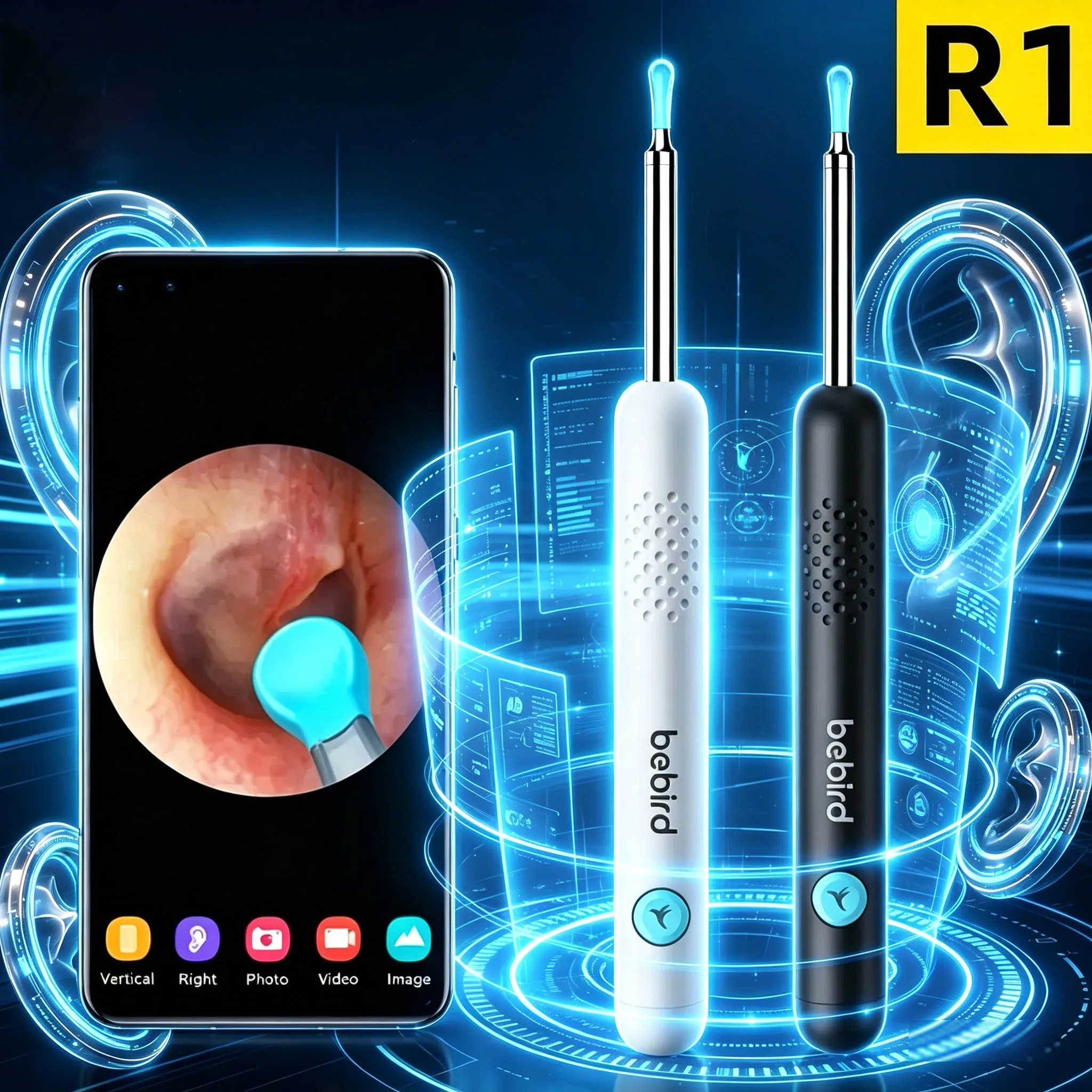 Bebird R1 Minifit Ear Cleaner Ear Wax Removal Tool, 3M Precision Camera Earpick Otoscope Endoscope Personal Health Care
Bebird R1 Minifit Ear Cleaner Ear Wax Removal Tool, 3M Precision Camera Earpick Otoscope Endoscope Personal Health Care