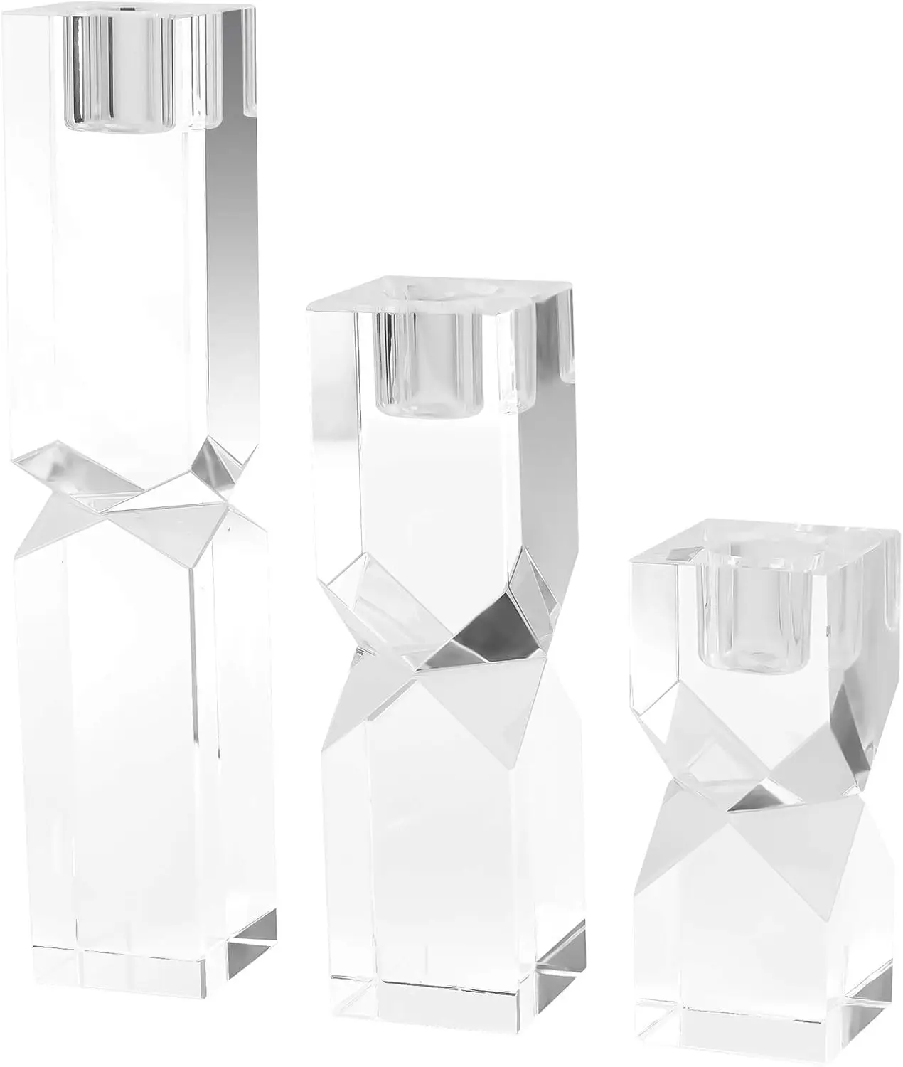 Crystal Candle Holders Set of 3, Clear Taper Candle Holder for Table Centerpiece, Home Party & Wedding Decor (3.9/5.9/7.9 inch)
Crystal Candle Holders Set of 3, Clear Taper Candle Holder for Table Centerpiece, Home Party & Wedding Decor (3.9/5.9/7.9 inch)