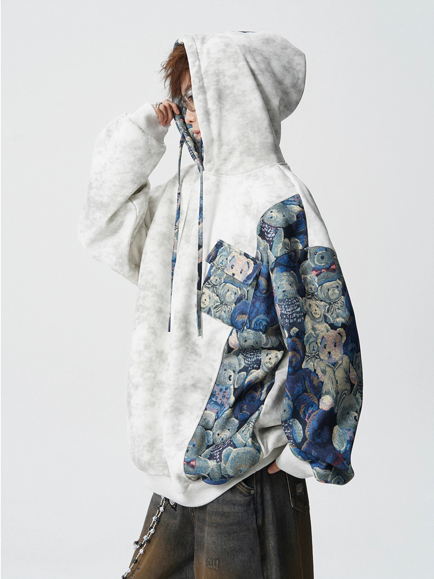 American High Street Bear Patchwork Hoodie Men's Spring New Sle Trendy Large Size Couple's Outerwear Casual Loose Fit
American High Street Bear Patchwork Hoodie Men's Spring New Sle Trendy Large Size Couple's Outerwear Casual Loose Fit