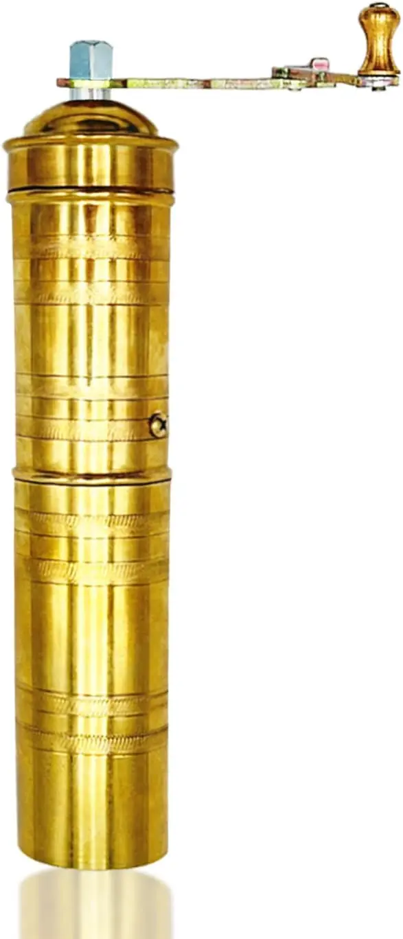 Brass 9 Inch Manual Coffee Grinder with Handle for Fresh Beans and Peppercorns
Brass 9 Inch Manual Coffee Grinder with Handle for Fresh Beans and Peppercorns