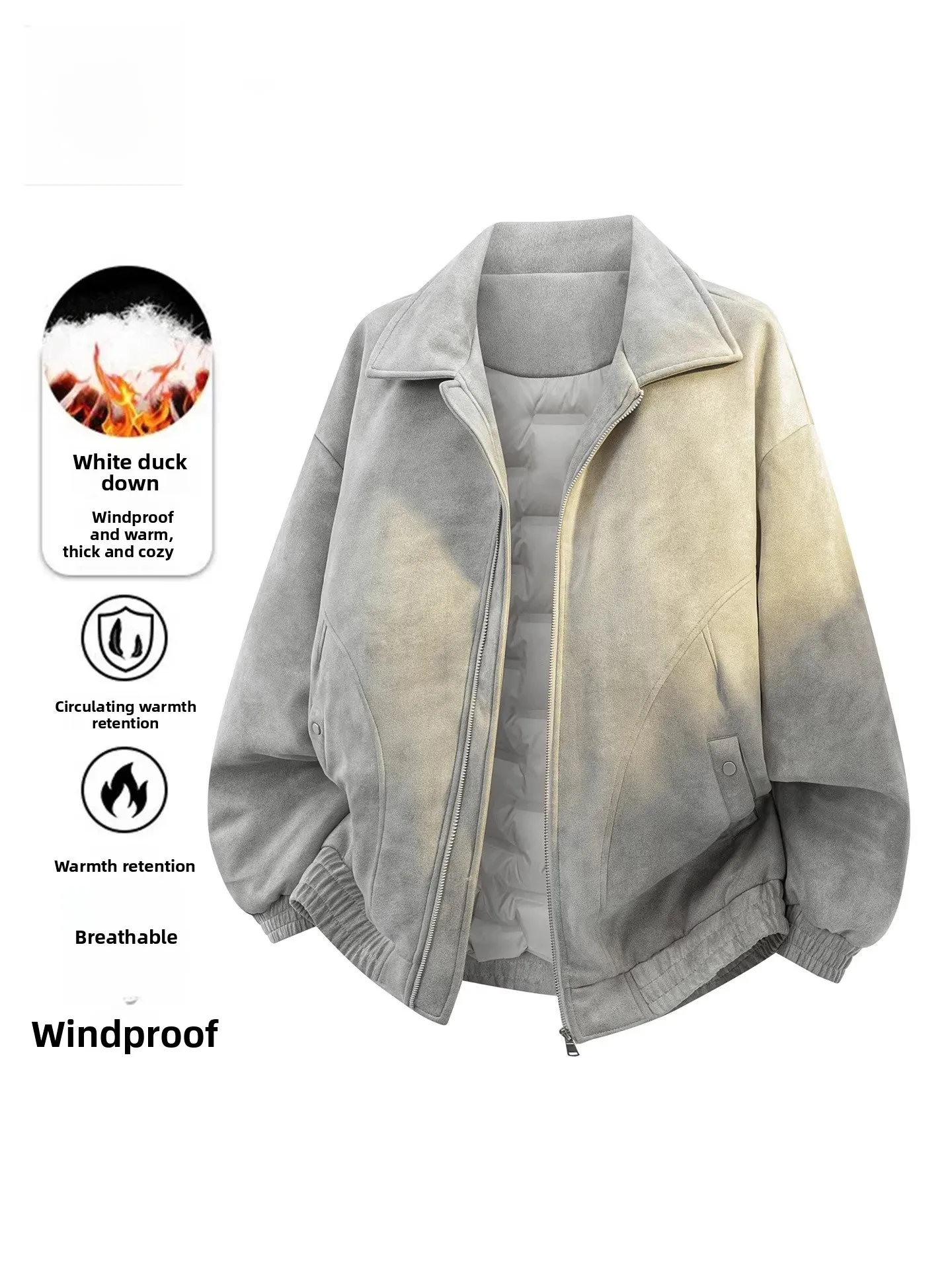 Мужская утепленная куртка из замши с белым пухом, повседневная свободная верхняя одежда, осенне-зимняя новинка, теплая модная куртка
Мужская утепленная куртка из замши с белым пухом, повседневная свободная верхняя одежда, осенне-зимняя новинка, теплая модная куртка