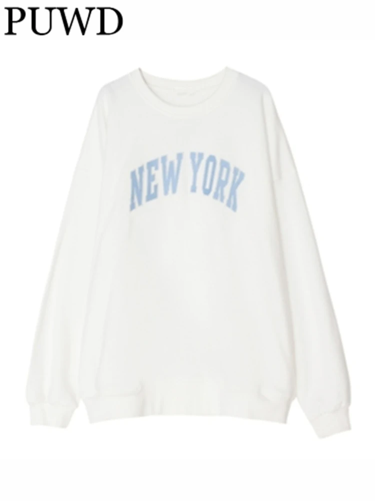 PUWD Women White O Neck Retro NewYork Print Loose Sweaters 2022 Autumn Fashion Female Casual Girls Long Sleeves Sweaters
PUWD Women White O Neck Retro NewYork Print Loose Sweaters 2022 Autumn Fashion Female Casual Girls Long Sleeves Sweaters