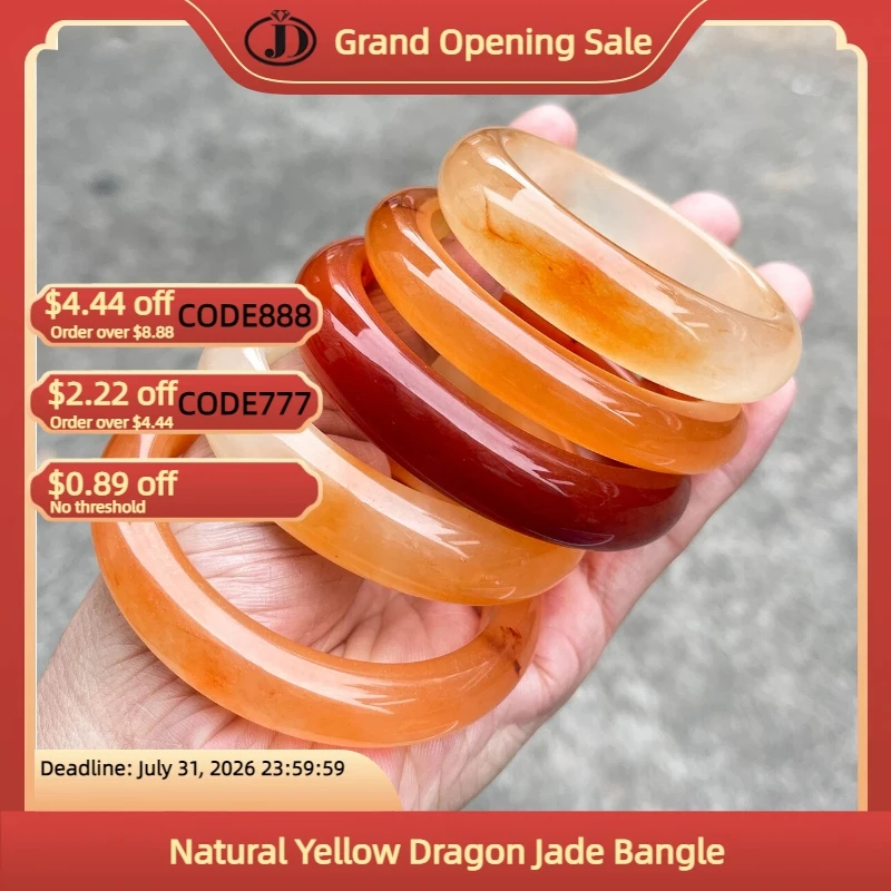 1 piece JD Natural Yellow Dragon Jade Bangle Translucent Huanglongyu Gemstone Bracelet for Women Elegant Jewelry Gift Bangles
1 piece JD Natural Yellow Dragon Jade Bangle Translucent Huanglongyu Gemstone Bracelet for Women Elegant Jewelry Gift Bangles