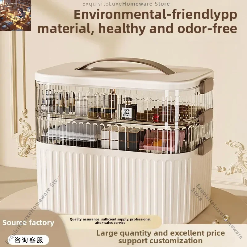 High-Grade Dustproof Desktop Cosmetics Storage Box: Large Capacity Vanity Organizer for Skincare, Masks More
High-Grade Dustproof Desktop Cosmetics Storage Box: Large Capacity Vanity Organizer for Skincare, Masks More