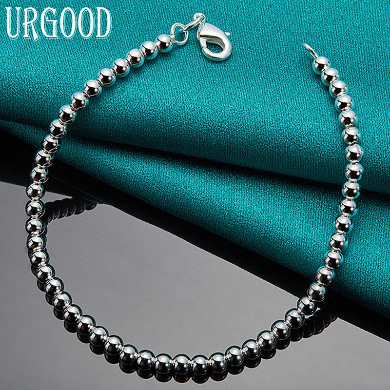 925 Sterling Silver 4mm Smooth Beads Chain Bracelet For Women Men Party Engagement Wedding Fashion Jewelry
925 Sterling Silver 4mm Smooth Beads Chain Bracelet For Women Men Party Engagement Wedding Fashion Jewelry