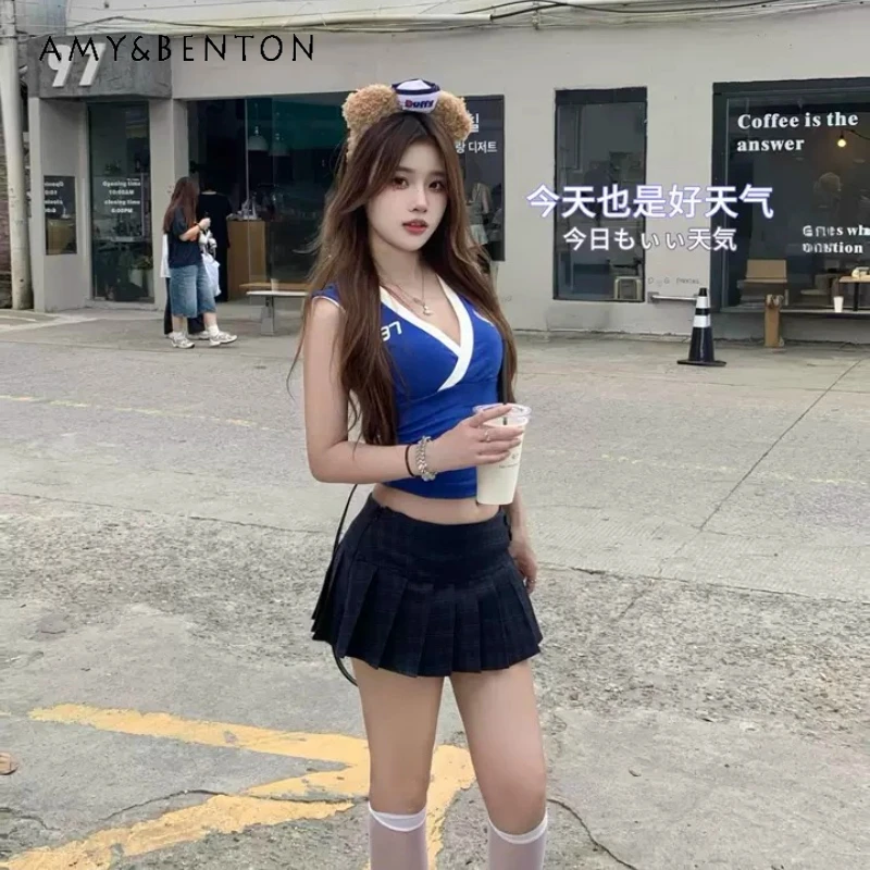 American Retro Blue Y2K Hot Girl High V-neck Embroidered Women's T-shirt Summer New Subculture Punk Crop Sexy T-shirts ladies
American Retro Blue Y2K Hot Girl High V-neck Embroidered Women's T-shirt Summer New Subculture Punk Crop Sexy T-shirts ladies