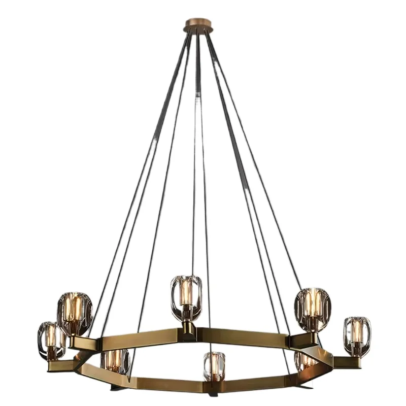 Modern crystal lighting chandelier, living room pure copper chandelier E12 villa hall chandelier
Modern crystal lighting chandelier, living room pure copper chandelier E12 villa hall chandelier