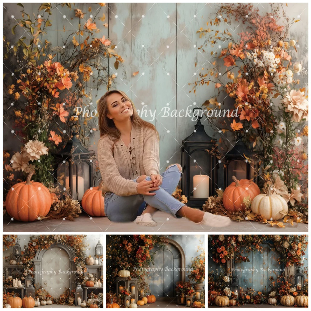 Autumn Indoor Photography Backdrop Rustic Wood Arch Maple Leaves Pumpkin Fall Wedding Portrait Decor Backgrounds for Photographs
Autumn Indoor Photography Backdrop Rustic Wood Arch Maple Leaves Pumpkin Fall Wedding Portrait Decor Backgrounds for Photographs
