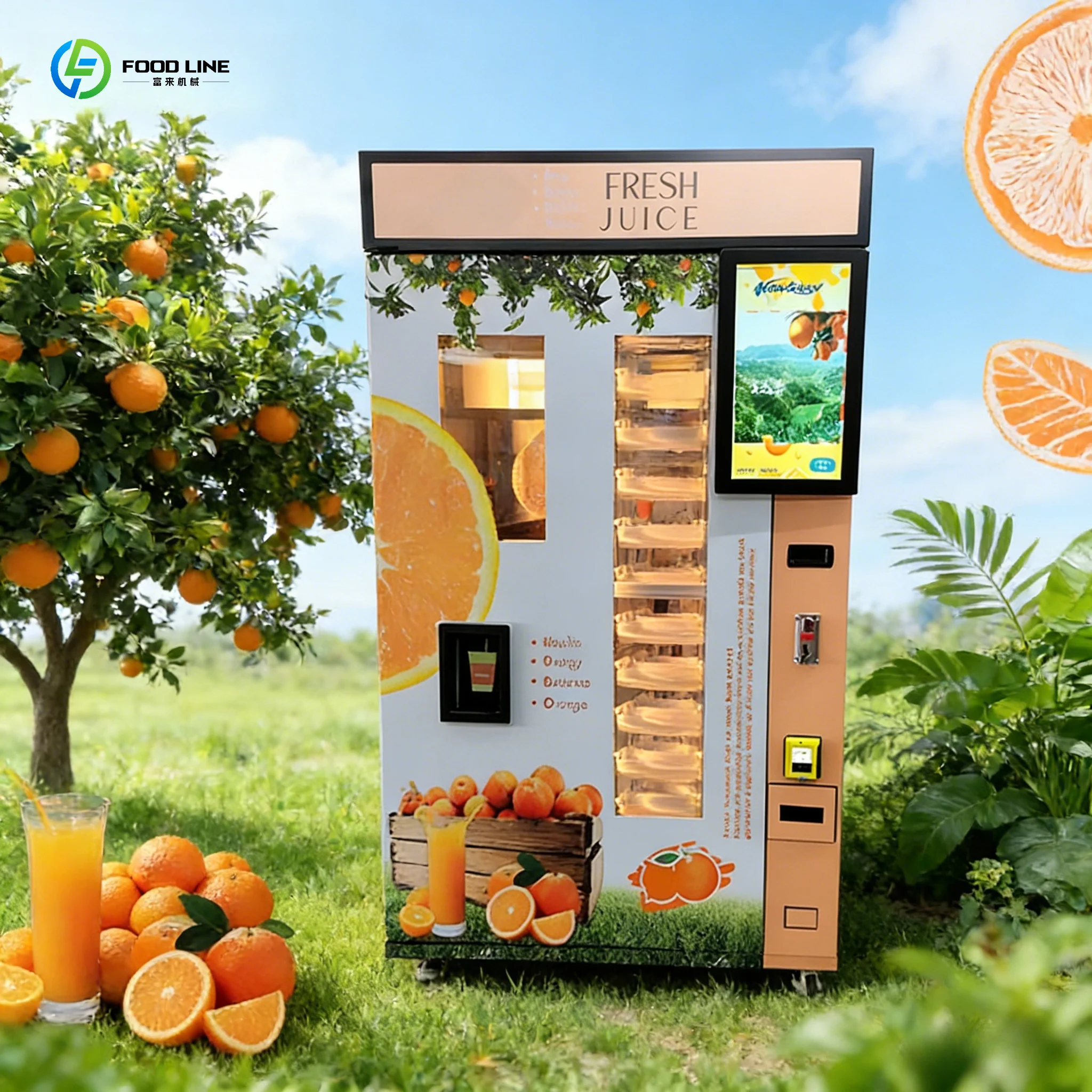 Customized Large Capacity Juice Vending Machine Fresh Squeezed Orange Juice Vending Machine for Airport & Mall
Customized Large Capacity Juice Vending Machine Fresh Squeezed Orange Juice Vending Machine for Airport & Mall