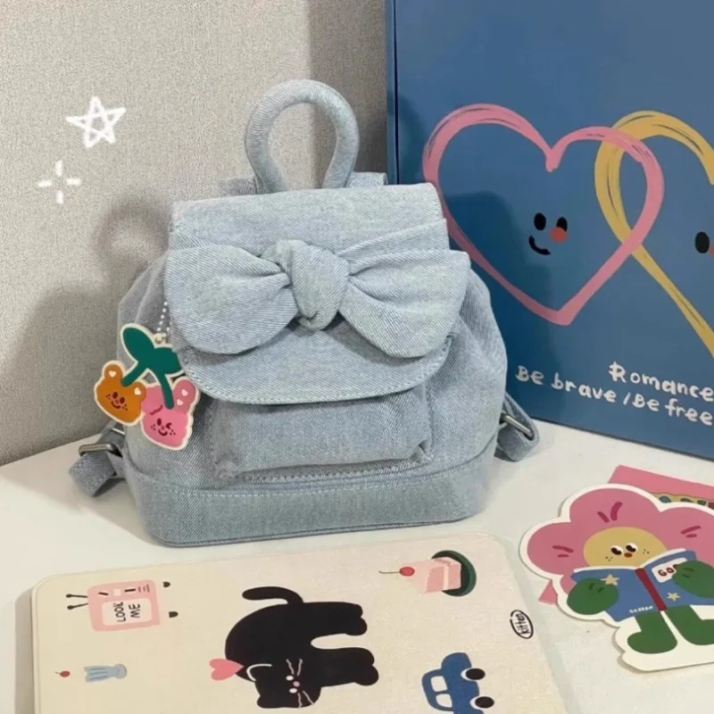 Sweet Bow Denim Mochila Student Mochilas Mujer New All-match Commuter Bag Tote Backpack Portable Practical Bags for Woman
Sweet Bow Denim Mochila Student Mochilas Mujer New All-match Commuter Bag Tote Backpack Portable Practical Bags for Woman