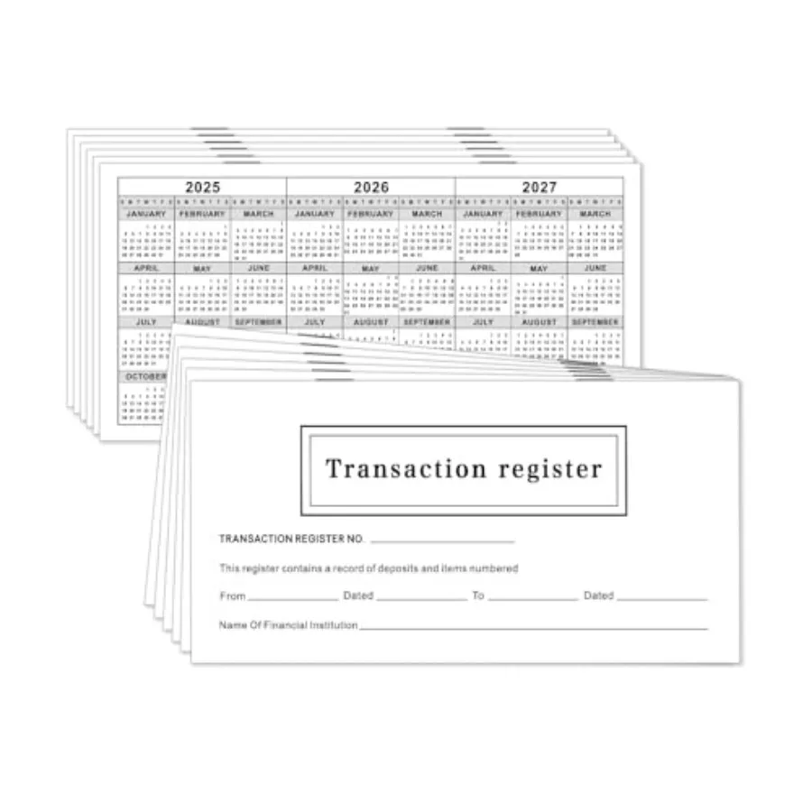 30 - Pack 6"×3" Check Registers for Persol Checkbook - Blank Ledger Transaction Registers for Persol or Business Bank Saving Ac
30 - Pack 6"×3" Check Registers for Persol Checkbook - Blank Ledger Transaction Registers for Persol or Business Bank Saving Ac