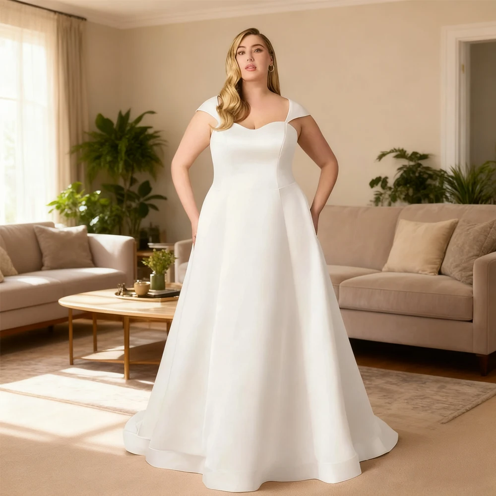 Spaghetti Straps White Wedding Dresses for Women 2025 Summer Sleeveless Satin Bridal Gowns Button Back 2026 Vestido De Novia
Spaghetti Straps White Wedding Dresses for Women 2025 Summer Sleeveless Satin Bridal Gowns Button Back 2026 Vestido De Novia