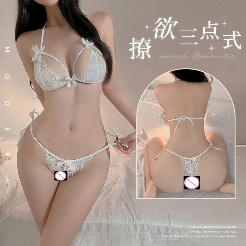 New Strappy Lace Panty Open-Crotch Sexy Erotic Underwear Three-Point Bikini Set for Women
New Strappy Lace Panty Open-Crotch Sexy Erotic Underwear Three-Point Bikini Set for Women