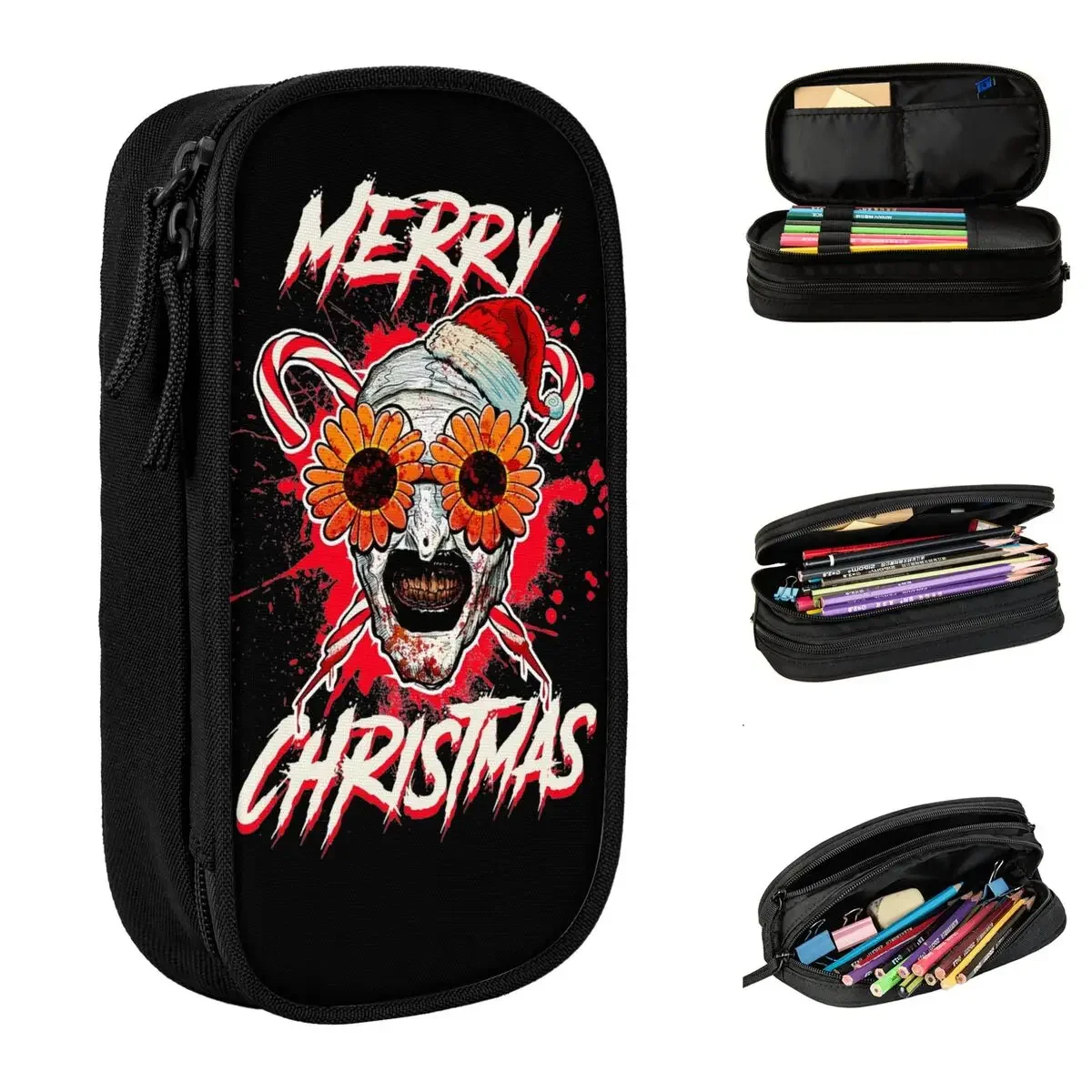 Merry Xmas Sunflower Sunglasses Clown Terrifier Pencil Cases New Pen Holder Pencil Bags Kids Big Capacity Cosmetic Pencil Box
Merry Xmas Sunflower Sunglasses Clown Terrifier Pencil Cases New Pen Holder Pencil Bags Kids Big Capacity Cosmetic Pencil Box