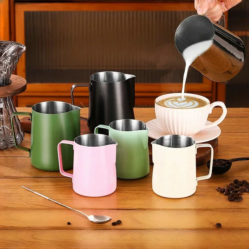 350/600ML Stainless Steel Coffee Milk Frother Jug With Scale Professional Steam Espresso Coffee Latte Art Kitchen Tools
350/600ML Stainless Steel Coffee Milk Frother Jug With Scale Professional Steam Espresso Coffee Latte Art Kitchen Tools