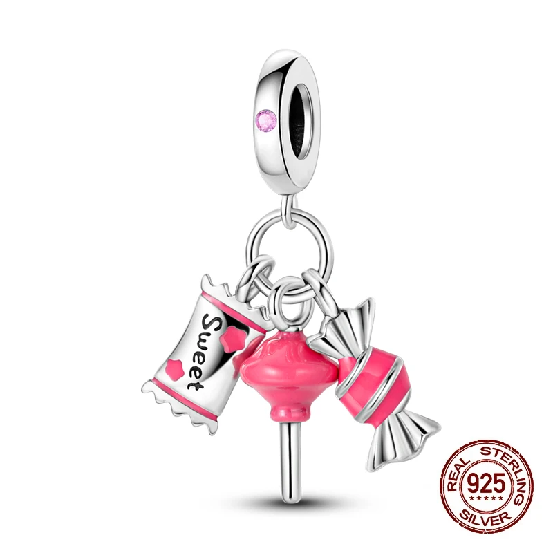 Fit Original 925 Sterling Silver Charms Beads Sweet Candy Pink Charms for Women Fine DIY Birthday Jewelry Gifts
Fit Original 925 Sterling Silver Charms Beads Sweet Candy Pink Charms for Women Fine DIY Birthday Jewelry Gifts